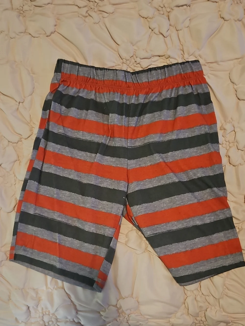 Eddie Bauer Kids M (10/12) Striped Knit Shorts - Red, Gray, Black